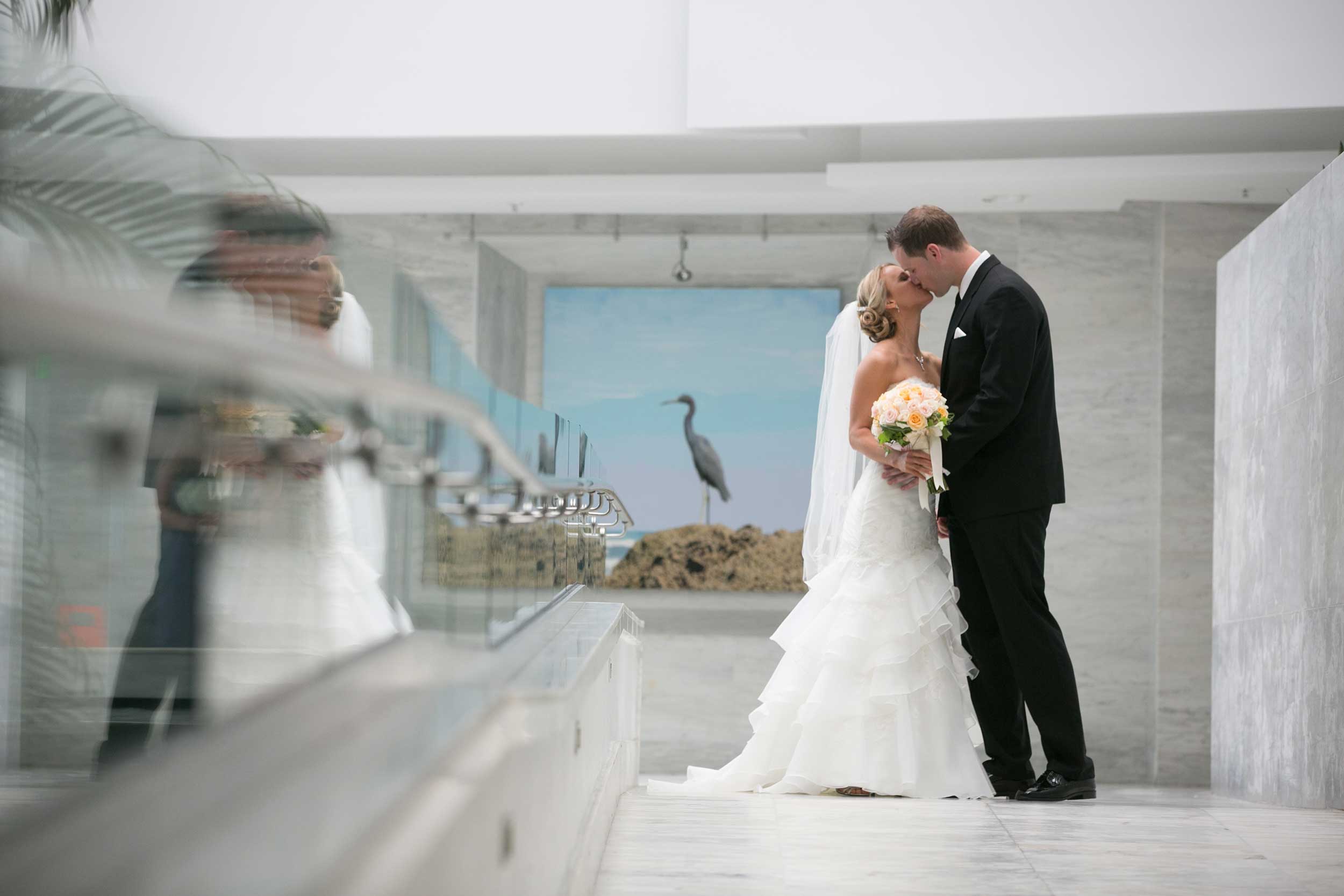 Bride and Groom Kissing in Puerto Rico
